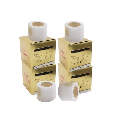 4 Rolls Disposable Eyebrow Tattoo Plastic Wrap Preservative Film Tattoo Cover for Professional One-Way Eyebrow Lips Supplies Wrap Tape Transparent(4 Rolls) White