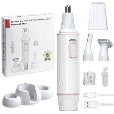 Antomoness Electric Eyebrow Trimmer for Women Hair Remover for Eyebrow Nose Face and Body Hair Removal with LED Light and Lithium-Powered Rechargeable Painless