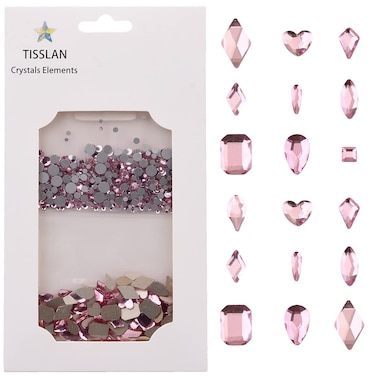 820pcs Pink Flatback Nail Art Shape Rhinestones Mixed Size 1.5-5mm Round Glass Nail Crystals Diamonds Stones Gems for Nail Art Makeup Clothes Shoes Crafts