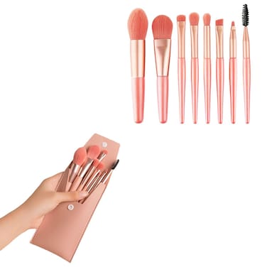 8 pieces makeup brushes set contain blush concealer eyeshadow foundation eyeliner powder brush have make up bags