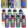 OPHIR 8 Colors Neon Airbrush Temporary Tattoo Ink, UV Air Brush Glow Body Paint Set for Adults Body Face Makeup Beauty Skin Art Airbrush Tattoo Supplies Kit, 1.06oz/Bottle
