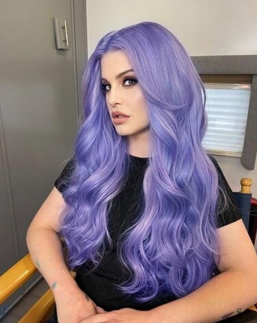 LANOVA Purple Wigs for Cosplay, Synthetic Wigs, Loose Curly Wig Purple, Long Wig, Glueless Wig, Light Purple Wig 22 inch LANOVA-067