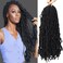 Youngther 18 inch New Faux Locs Crochet Hair Curly 6 Packs New Soft Locs Crochet Hair for Black Women Pre Looped Synthetic Goddess Locs Braiding Hair (18inch 6packs,1B#)