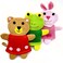 Bath Sponge Cute Animal Shower Bathing Mitt Loofah Soft Wash Sponge Body Scrub (3PCS)