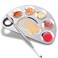 Makeup Palette Stainless Steel Cosmetic Palette 6-Well with Spatula Tool for Nail Art Eye Shadow Mixing Foundation Painting Artist Mini Mixing Metal Palette Silver 4.9x3.3inch