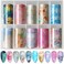 Nail Foil Transfer Sticker, 10 Sheets Marble Nail Art Stickers Nail Foil Adhesive Decals Nail Transfer Stickers Nail Art DIY Decoration Kit (4x100cm)