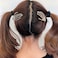Skeleton Hand Rhinestone Hair Clip Punk Horror Skull Hairpin for Women and Girls Fashion Gothic Barrette Hair Accessories(2 pcs ), Silver