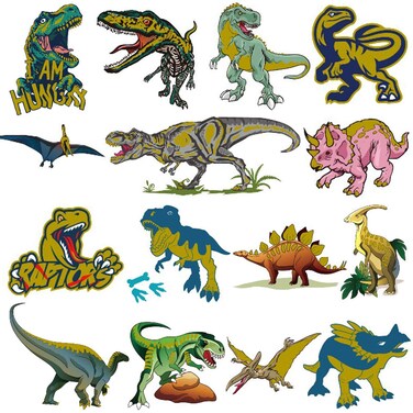 Ooopsiun Glitter Dinosaur Temporary Tattoos for Kids - 70 Gold Glitter Styles, Dinosaur Birthday Party Decorations Supplies Favors for Boys Kids