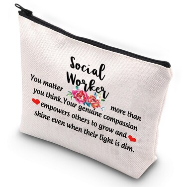 G2TUP Social Worker Gift for Women Social Worker Career Job Appreciation Travel Makeup Bag You Matter More than You Think