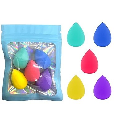 5Pcs Multi-Colored Mini Beauty Blender Mini Makeup Sponges Soft and Flexible Multi Colored Beauty Blender Sponge for Foundation, Powder, Liquid, Beauty Gift Set Face Makeup Brushes and Tools