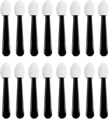 BWESOO 100 Pcs Small Eyeshadow Applicators Eye Shadow Sponge Applicator Sticks Eye Makeup Applicators Sponge Tip Make up Applicators Eyeshadow Brushes, Black