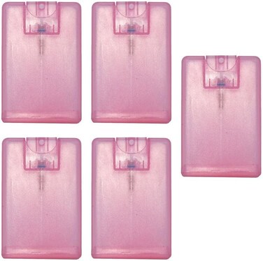 5Pcs Pink 20ml/ 0.67oz Card Type Spray Bottles Refillable Perfume Atomizer Container Portable Fine Mist Spray Bottle Travel Bottle Refillable Cosmetic Spray Bottles for Women Beauty and Personal Care