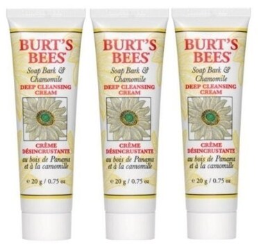 Burt's Bees Soap Bark &amp; Chamomile Deep Cleaning Cream, .75oz Travel Size [3 Pack]