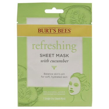 Burts Bees Refreshing Sheet Mask - Cucumber Unisex 1 Pc, (60192)