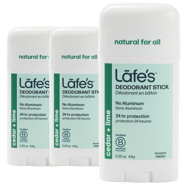 Lafe's Natural Deodorant   2.25oz Aluminum Free Natural Deodorant Stick for Women &amp; Men   Paraben Free &amp; Baking Soda Free with 24-Hour Protection (Cedar &amp; Lime 2.25 Ounce (3-Pack))