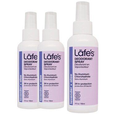 Lafe's Natural Deodorant   4oz Aluminum Free Natural Deodorant Spray   Lavender &amp; Aloe   3 Pack