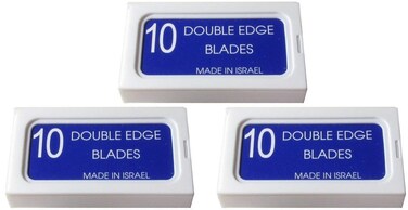 Crystal "SUPER +" Stainless Steel Platinum Coated Double Edge Safety Razor Blades (30 blades)