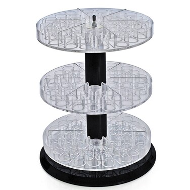 Azar 225035 Three-Tier Revolving Round Display with Slots 1" Dia