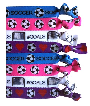 Soccer Accessory Set - Hair Ties, Bracelets, and Balls for Girls, Boys, Women, Teams, and Coaches