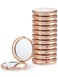 Compact Mirror Bulk, Pack of 12 Double-Sided 1X/2X Magnifying Metal Makeup Mirrors(Round, Rose Gold)