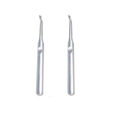 2 Pcs Stainless Steel Cuticle Pusher Remover Dead Skin Fork Trimmer Professional Cuticle Trimmer