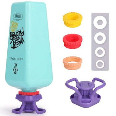 6 Pack Bottle Emptying Kit Fit Most Plastic Bottles with Food-Grade and BPA-Free Material, Get Every Drop from Shampoos, Lotions, Honeys and More (6 Base Caps, 9 Adapters Included)