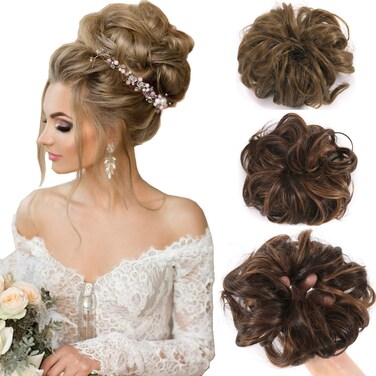 Messy Hair Bun Extensions Chignons Hair Hair Scrunchie Scrunchy Updo Hairpiece
