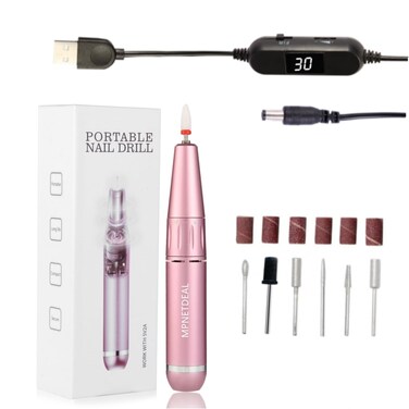 Portable Nail Drill e-File Electric Nais Machine with LCD Digital Display for Acrylic Nails Glazing Grinder Professional Manicure Pedicure Remover Nail Gel Polish Gift for Women Home Salon