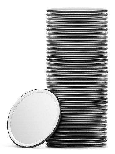 Compact Small Makeup Mirror Bulk, Mini Travel Pocket Mirror for Purse Women Pack of 36 Pcs(Round, Black)