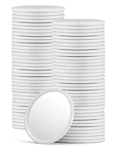 72 Pcs Compact Small Makeup Mirror Bulk, Mini Travel Pocket Mirror for Purse Women Gift Favor (Round, White)