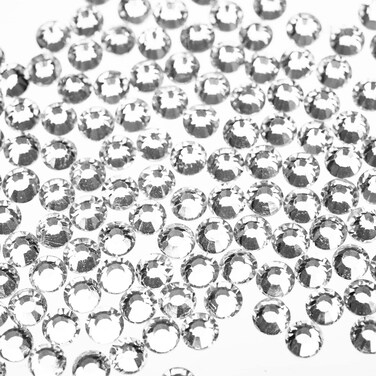 Rhinestones 1440pcs SS8 Glass Nail Art Crystal Clear White Flatback Gemstones for Crafts Nails Makeup Bags and Shoes Decoration?SS8, Clear White?