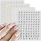 ANCIRS 4 Sheets Letters Nail Stickers, Old English Letter Nail Design Stickers for Nail Art, Self-Adhesive Small Retro Alphabet Letter Nail Supplies for Women Nail Decals (Gold Silver Black White)