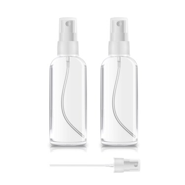 2 Pack Spray Bottles 2oz Clear Plastic Empty Refillable Mini Spritzer for Travel, Cleaning, Gardening, Skin Care Atomizer for Essential Oils, Perfume