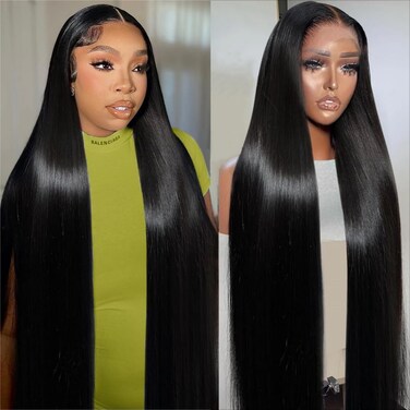 250% Density HD Lace Front Wigs Human Hair 13x4 Straight Lace Front Wigs Human Hair pre plucked Bleached Knots Transparent Lace Frontal Wig for Women (250% Density Straight Wigs, 24inch)