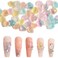 Resin Seashell Nail Charms Iridescent Mermaid 3D Shell Nail Charms Summer Ocean Theme Nail Charms Shine Shell Nail Art Designs DIY Manicure Decoration