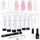 Makartt Poly Nail Gel Kit: 6 Clear Pink White Colors Gel Builder for Gel Nail Extension Set, Long Lasting Hard Gel for Nails Strengther, All in one Nail Thickening Solution Salon Home French Manicure