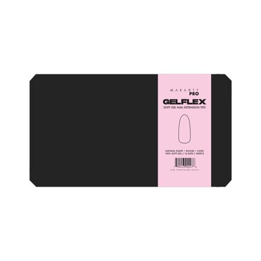 MarkattPro GelFlex Soft Gel Long Round Nail Tip   500pc Box   14 Sizes 00-9, Soft Gel Nail Tips For Nail Technicians   Soft Gel Long Round Clear