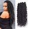 6 Packs Goddess Locs Crochet Hair Wavy Curly Faux Locs Crochet Braids Synthetic Hair Extensions Dreadlocks Crochet Locs Low Temperature Braiding Hair (14" (6 Packs), #2)