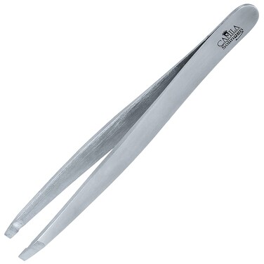 CS26 4" Professional Surgical Grade Stainless Steel Precision Tip Eyebrow Tweezers for Facial Hair Shaping &amp; Removal. Beauty Tool for Men/Women. Made in Solingen Germany (Straight)