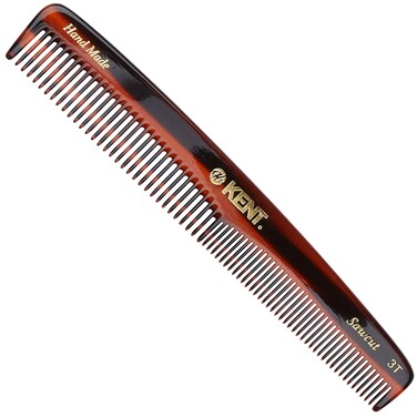Kent 3T 6.5 Inch Double Tooth Dressing Comb, Wide and Coarse Tooth Styling Comb for Hair, Beard, and Mustache Grooming for Men, Women, and Kids - Made in England