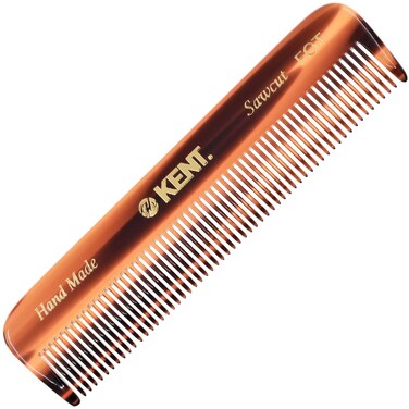 Kent FOT Handmade Fine Tooth Saw Cut Comb - Pocket Travel Styling Comb for Thinning Hair and Beards