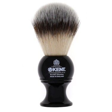 Kent BLK4S Shaving Brush with Ultra-Soft Silvertext Synthetic Bristles and Black Resin Handle to use with Shave Cream or Soap for a Perfect Lather. Luxury Shaving Since 1777, Made in England