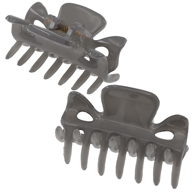 Camila Paris CP3511 French Hair Clip for Women, 1.5 inch Set of 2 Gray Girls Hair Claw Clips Jaw Fashion Durable Styling Hair Accessories for Women, Strong Hold No Slip Grip, Made in France