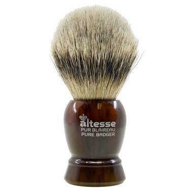 Altesse 78100P European White Badger Shaving Brush for Shave Cream, Shaving Soap, Shaving Cream Foam and Lather for Wet Shave With Shaving Razor, Safety Razor, and Straight Razor. Made in France