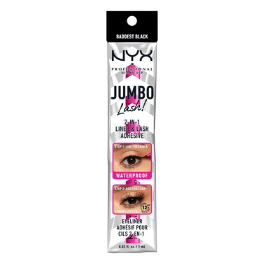 NYX PROFESSIONAL MAKEUP Jumbo Lash! 2-In-1 Eyeliner &amp; Lash Adhesive - Baddest Black