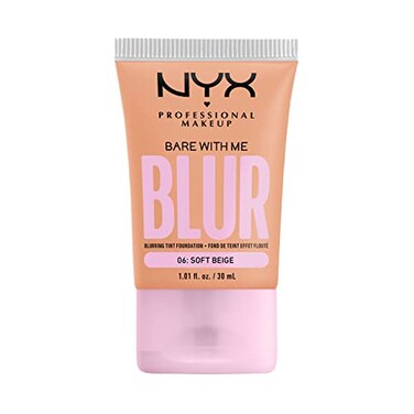 NYX PROFESSIONAL MAKEUP Bare With Me Blur Skin Tint Foundation Make Up with Matcha, Glycerin &amp; Niacinamide - Soft Beige