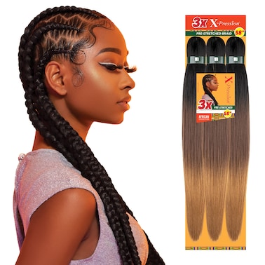 Sensationnel Xpression prestretched braiding hair - 3x xpression 58-inch kanekalon flame retardant smooth yaki braid - 3x x-pression 58 inch (1 pack, 27 HONEYBLONDE)