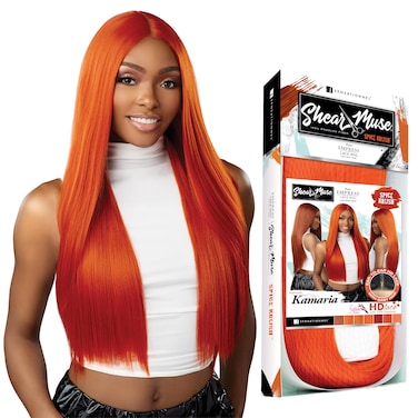 Sensationnel Shear muse lace wig - kamaria deep laceparting hand tied ready to wear synthetic prestyled units (GINGERCOPPER)