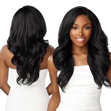 Sensationnel Bare lace ypart lacewigs - genn lacefront glueless synthetic 180 degree preplucked hairline (SH/LIGHTASHBROWN)