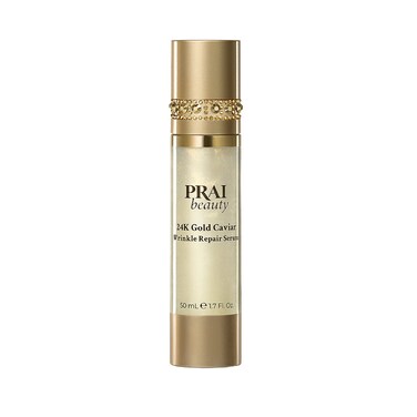 PRAI Beauty 24K Gold Caviar Wrinkle Repair Serum for Face   Anti-Aging Serum with Hyaluronic Acid to Plump and Fill In Wrinkles   Anti-Wrinkle Serum with Vitamin C for Brighter, Firmer Skin   1.7 Oz